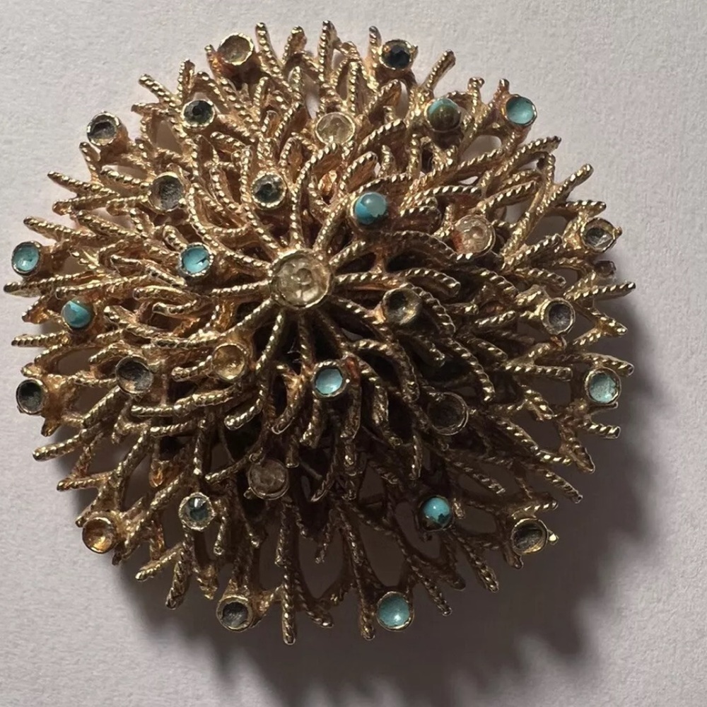 vintage Modernist Corocraft  brooch 2" Rare